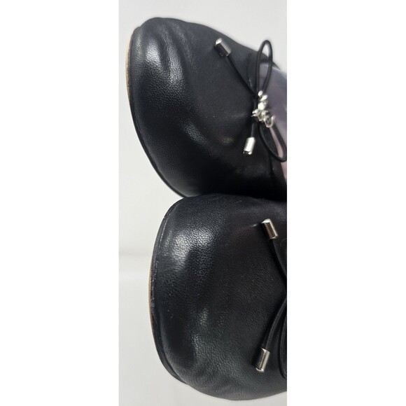 Sam Edelman Felicia Black Leather Ballet Flat Women's Size 7.5M Round Toe Bow - Picture 3 of 12